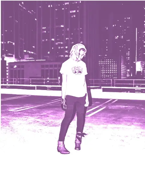 Schwarz-weiß-Fotografie mit violetter Farbe im css background-blend-mode: color-dodge